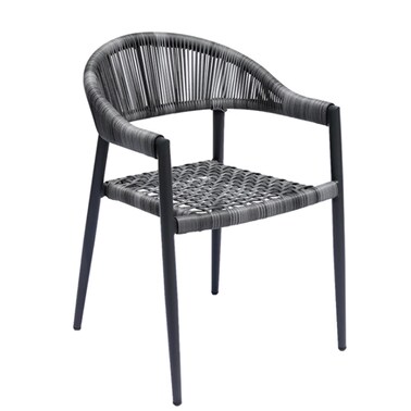 Jeffcoco Furniture Garden Chair,Balcony Chair Grey Arm Chair For Outdoor Lounge Chair Patio Seating