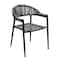 Jeffcoco Furniture Garden Chair,Balcony Chair Grey Arm Chair For Outdoor Lounge Chair Patio Seating