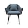 Jeffcoco Furniture Outdoor garden Bistro sofa chair, patio furniture, woven metal frame, sponge seat, Outdoor bacony single sofa chair, waterproof grey cusion