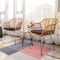 Jeffcoco Furniture Outdoor Hand-made rattan bacony Set,coffee Table,Dining Chair,Garden Chair Relax,interior Design,Italy Style home reading chair with cusion (Set Of 3)