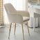 Jeffcoco Furniture Dining Room Chairs Living Room Chair Velve Fabric Chair For Hotel Restaurant and Office Visitor Beige Color