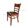 Jeffcoco Furniture Solid wood Dining Chair,Brown Wooden Chair,For Kicthen Table,Restaurant Chair 2 Piece
