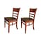 Jeffcoco Furniture Solid wood Dining Chair,Brown Wooden Chair,For Kicthen Table,Restaurant Chair 2 Piece
