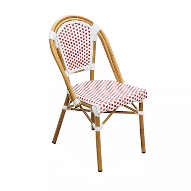 Jeffcoco Furniture bamboo relax chair for bacony,outdoor,coffee shop,restaurant chair,home chair,dining chair,retro style,wedding chair (Red)