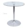 Jeffcoco Furniture 105cm Height Glass Round Bar Table,60R Stainless Steel Base Coffee Table,Dining Table For Home Kicthen Bar,High Table