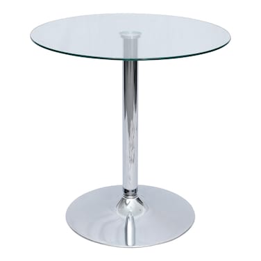 Jeffcoco Furniture 105cm Height Glass Round Bar Table,60R Stainless Steel Base Coffee Table,Dining Table For Home Kicthen Bar,High Table