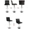Jeffcoco Furniture PU Leather Bar Stool High Chair Adjustable Bar Chair with Metal Base for Kitchen,Bar Counter (Black)