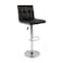 Jeffcoco Furniture PU Leather Bar Stool High Chair Adjustable Bar Chair with Metal Base for Kitchen,Bar Counter (Black)