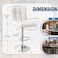 Jeffcoco Furniture PU Leather Bar Stool High Chair Adjustable Bar Chair with Metal Base for Kitchen,Bar Counter (White)