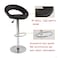 Jeffcoco Furniture Bar Stool PU Leather Adjustable Swivel Bar Chair with Footrest for Kitchen,Bar Counter(Black)