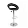 Jeffcoco Furniture Bar Stool PU Leather Adjustable Swivel Bar Chair with Footrest for Kitchen,Bar Counter(Black)