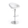 Jeffcoco Furniture Bar Stool PU Leather Adjustable Swivel Bar Chair with Footrest for Kitchen,Bar Counter(White)