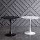 Jeffcoco Furniture Outdoor Table Round metal Patio Table,Garden Table,Black White Coffee Table Side Table Indoor Furniture Metal Frame home decor single table 1 piece (Black)