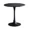 Jeffcoco Furniture Outdoor Table Round metal Patio Table,Garden Table,Black White Coffee Table Side Table Indoor Furniture Metal Frame home decor single table 1 piece (Black)