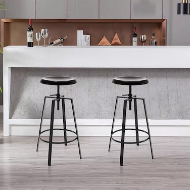 Jeffcoco Furniture Steel Bar Stool,High Bar Chair Counter Chair Bar Stool Indoor Chair Home Bar Stool 4 leg High Chair (Set Of 2)