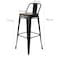 Jeffcoco Furniture Black Steel Bar Stool,Home Bar Chair,Bar Furniture For Kitchen Dining (Bar Chair 2)