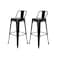 Jeffcoco Furniture Black Steel Bar Stool,Home Bar Chair,Bar Furniture For Kitchen Dining (Bar Chair 2)