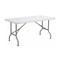 Jeffcoco Furniture Multi-Functional Adjustable Folding Table with Carrying Handle, Portable Plastic  Picnic   Party   BBQ   Catering Buffet   Camping Table Indoor Outdoor   180 * 75 * 74Cm   White