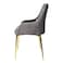 Jeffcoco Furniture Modern Minimalist Luxury Stainless Steel Dining Chair with Velvet Upholstery - Elegant and Comfortable(Grey Chair)