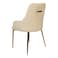Jeffcoco Furniture Modern Minimalist Luxury Stainless Steel Dining Chair with Velvet Upholstery - Elegant and Comfortable(Beige Chair)