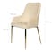Jeffcoco Furniture Modern Minimalist Luxury Stainless Steel Dining Chair with Velvet Upholstery - Elegant and Comfortable(Beige Chair)