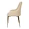 Jeffcoco Furniture Modern Minimalist Luxury Stainless Steel Dining Chair with Velvet Upholstery - Elegant and Comfortable(Beige Chair)
