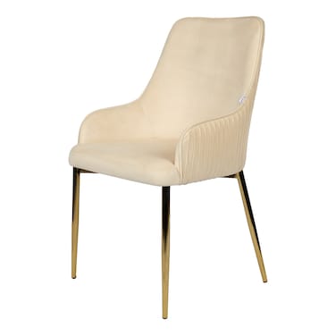 Jeffcoco Furniture Modern Minimalist Luxury Stainless Steel Dining Chair with Velvet Upholstery - Elegant and Comfortable(Beige Chair)