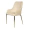 Jeffcoco Furniture Modern Minimalist Luxury Stainless Steel Dining Chair with Velvet Upholstery - Elegant and Comfortable(Beige Chair)