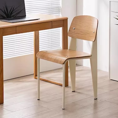 Jeffcoco Furniture,Wooden Chair,Dining Chair,Reading Chair,Desk Chair For Relax Indoor,Metal Frame Study Chair For Home Office Furniture, (White)