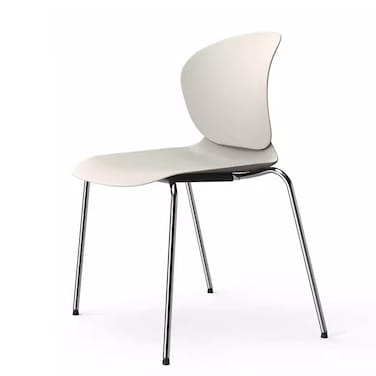 Jeffcoco Furniture Steel Chair Modern Design Dining Chair For Home,Restaurant,Office Desk Reading, Meeting Chair,Coffee Shop,Indoor Outdoor Chair Simple Style (White One Piece)