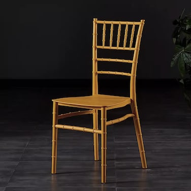 Jeffcoco Furniture Wedding Bamboo Plastic Chair For Party Dining Home Furniture Outdoor Balcony Chair (Gold Plastic)