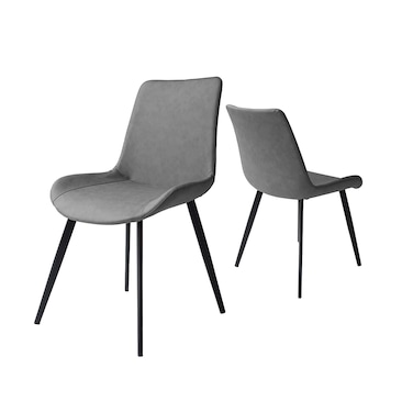 Jeffcoco Furniture Dining Chair Leather Seat,Desk Chair,Modern Design Dining Room Furniture, (Grey Chair One Piece)