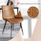 Jeffcoco Furniture Dining Chair Leather Seat,Desk Chair,Modern Design Dining Room Furniture, (Brown Chair One Piece)