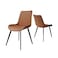 Jeffcoco Furniture Dining Chair Leather Seat,Desk Chair,Modern Design Dining Room Furniture, (Brown Chair One Piece)