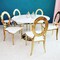 Jeffcoco Furniture Luxury Dining Chair Armless Gold Backrest Kitchen Living Wedding Event Home Furniture (Annular)