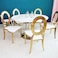 Jeffcoco Furniture Luxury Dining Chair Armless Gold Backrest Kitchen Living Wedding Event Home Furniture (Annular)