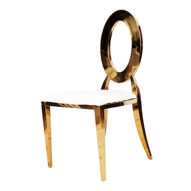 Jeffcoco Furniture Luxury Dining Chair Armless Gold Backrest Kitchen Living Wedding Event Home Furniture (Annular)