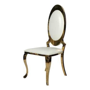 Jeffcoco Furniture Luxury Dining Chair Armless Gold Backrest Kitchen Living Wedding Event Home Furniture (High Back)