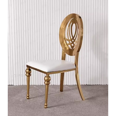 Jeffcoco Furniture Luxury Dining Chair Armless Gold Backrest Kitchen Living Wedding Event Home Furniture (Hollow)
