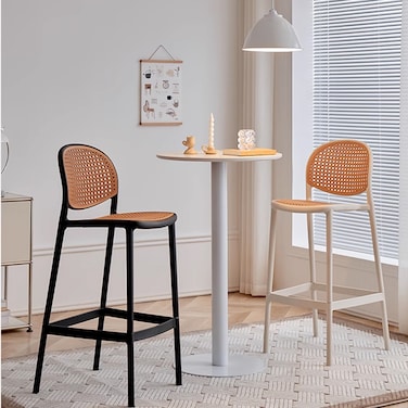 Jeffcoco Furniture Bar Stool, High Bar Chair Leisure Chair Bar Stool Outdoor Chair Home Bar Stool Plastic Chair Outdoor 4 leg High Chair