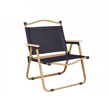 Jeffcoco Furniture Camping Folding Ultralight Chair for Outdoor Hiking,Backpacking Chair with Aluminum Bracket Stable Collapsible Camp with Wooden Handle ,Fishing,Picnic,Travel(Beige)