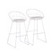 Jeffcoco Furniture Bar Stool, High Bar Chair White Steel Frame Leather Seat Chair For Kitchen Bar table Dining Chair (Two Piece)