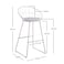 Jeffcoco Furniture Bar Stool, High Bar Chair White Steel Frame Leather Seat Chair For Kitchen Bar table Dining Chair (Two Piece)