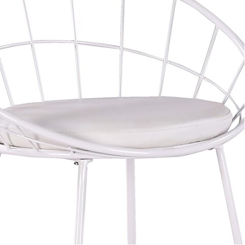Jeffcoco Furniture Bar Stool, High Bar Chair White Steel Frame Leather Seat Chair For Kitchen Bar table Dining Chair (Two Piece)