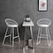 Jeffcoco Furniture Bar Stool, High Bar Chair White Steel Frame Leather Seat Chair For Kitchen Bar table Dining Chair (Two Piece)