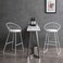 Jeffcoco Furniture Bar Stool, High Bar Chair White Steel Frame Leather Seat Chair For Kitchen Bar table Dining Chair (Two Piece)