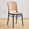 Jeffcoco Rattan Plastic Chairs, Minimalist Design,Modern Kitchen Dining Room Plastic chair Use scene Garden Balcony kitchen (Black 1 pc)