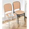 Jeffcoco Rattan Plastic Chairs, Minimalist Design,Modern Kitchen Dining Room Plastic chair Use scene Garden Balcony kitchen (White 1 pc)