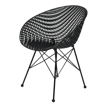 Jeffcoco Furniture industrial stylel Chair Modern Design Dining Chair For Home,Restaurant,Office Desk Reading,Coffee Shop,Indoor Outdoor Chair (Black)