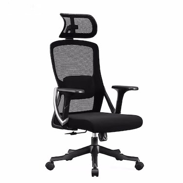 Jeffcoco Furniture Ergonomic Office Chair,High-Back With Wheels,Breathable Mesh, Comfortable Seat,Adjustable Back, Headrest, Soundproof wheel